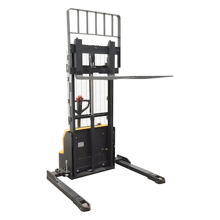 Vestil Steel Adjustable Powered Lift Stacker 114 In. Raised Height 2,600 Lb. Capacity Black S-114-AA-LION